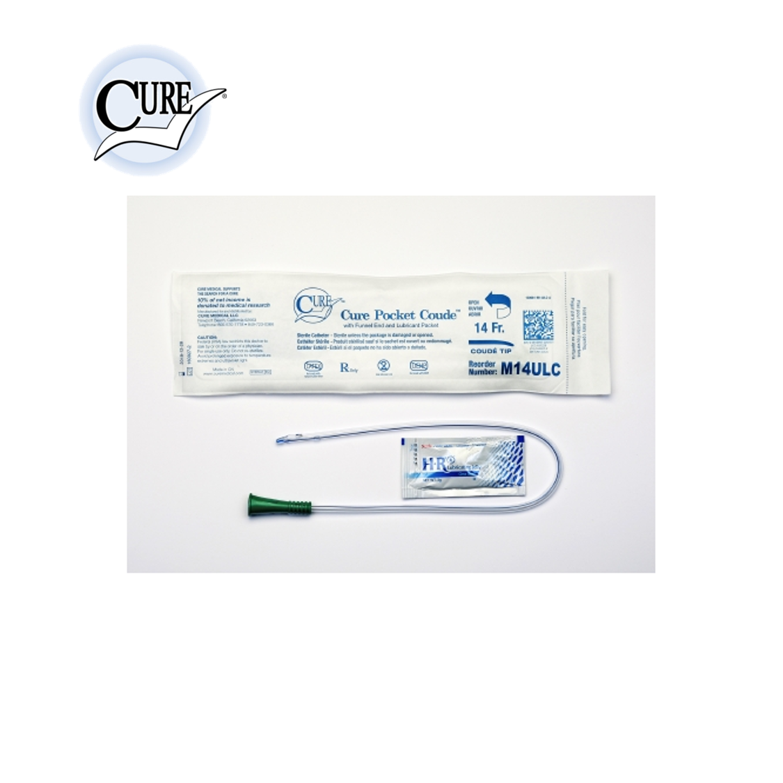 Urethral Catheter Cure Pocket Cath® Coude Tip Lubricated PVC